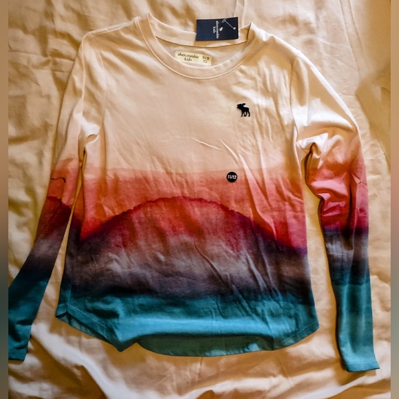 NWT Abercrombie & Fitch Kids Long Sleeve Tie Dye shirt, Girl's Size 11/12 - Picture 4 of 8
